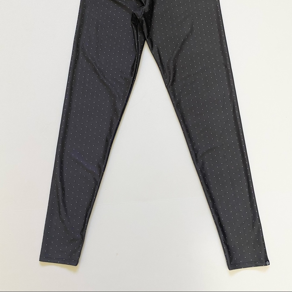 Onzie Grey Mini White Polka Dot High Rise Leggings - Picture 6 of 8